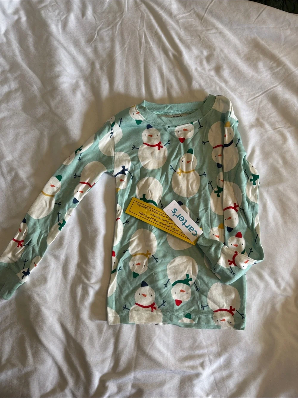 Carter's Light Aqua Snowman Pajama Set